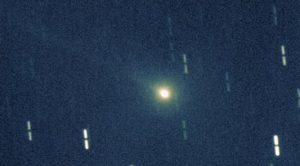 Une photographie d'une comète appelée 55P/Tempel-Tuttle, prise par l'Observatoire astronomique national japonais le 17 novembre 1998.