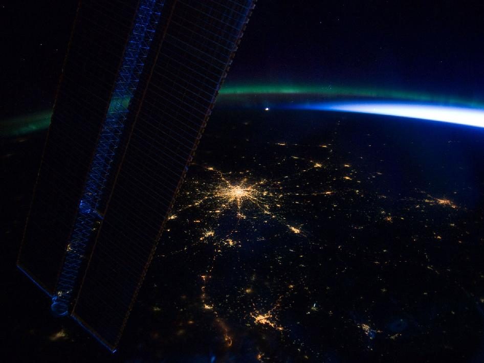 Exemple d'une image de la NASA prise à bord de la Station spatiale internationale (ISS)