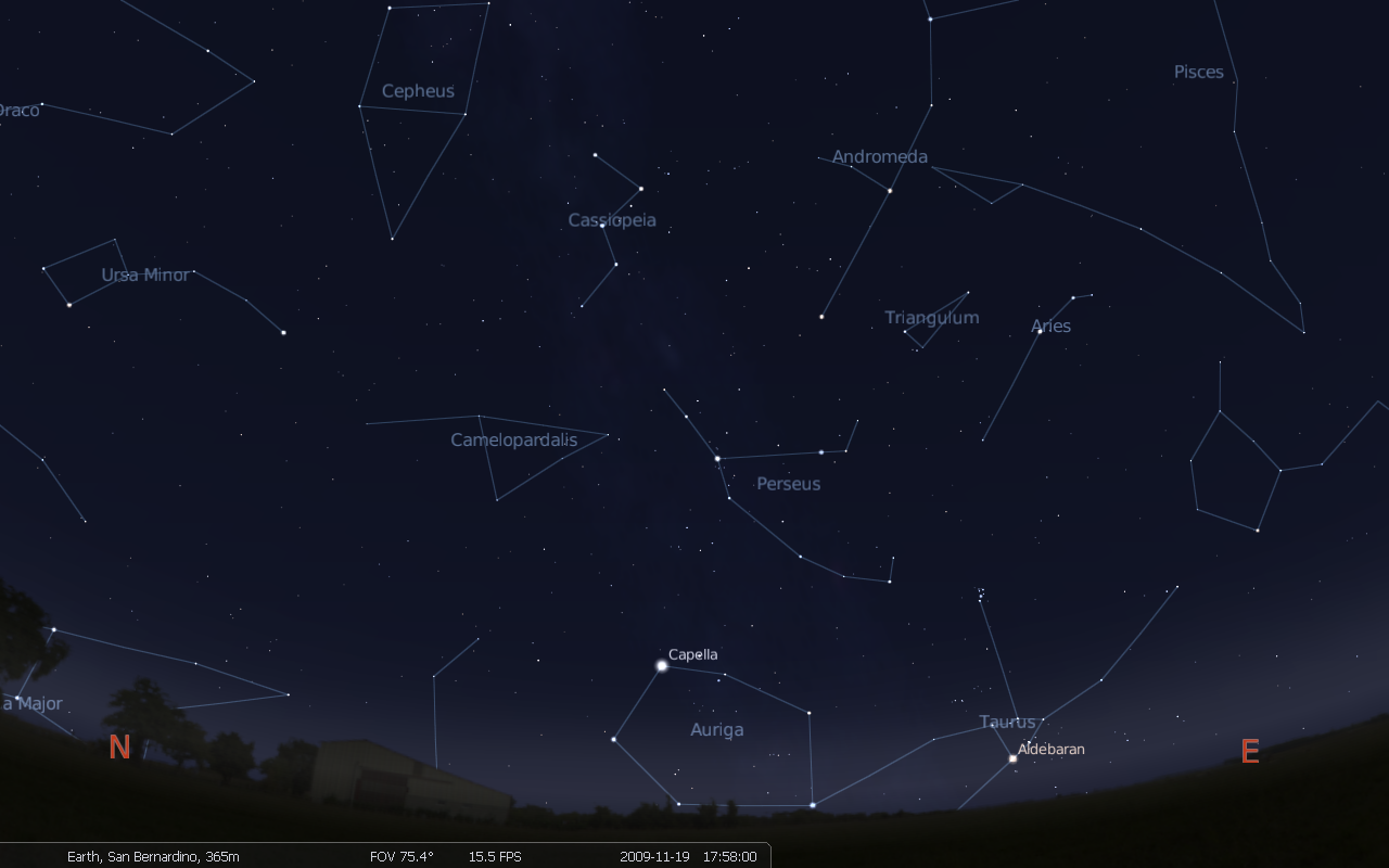 Constellation de la Cassiopée et autres constellations