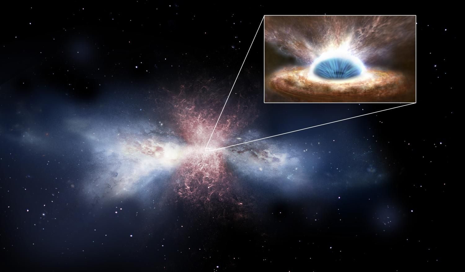 Un trou noir dans le noyau galactique.