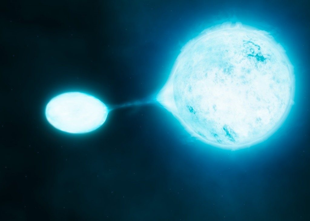 Un système stellaire binaire dans lequel une étoile extrait de la matière de l'autre est une source puissante d'ondes gravitationnelles.