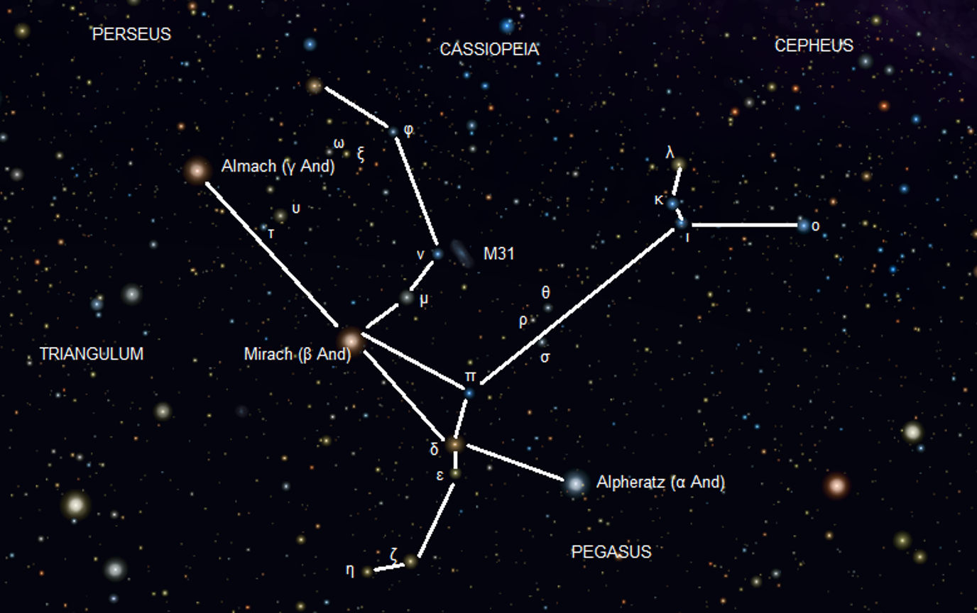 Alpheratz dans la constellation d'Andromède