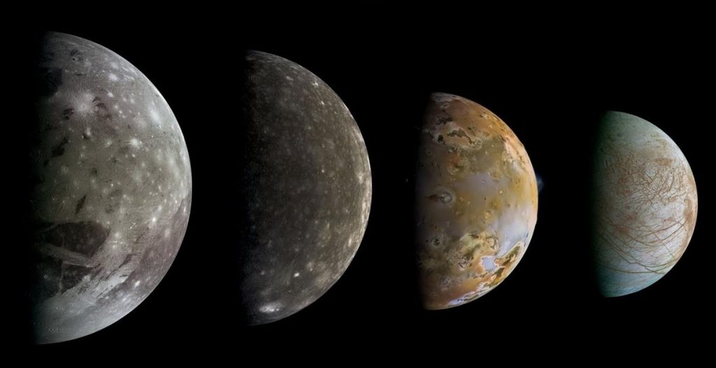Ganymède, Callisto, Io et Europe