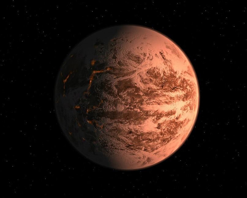 Vue présumée de Gliese 876 d