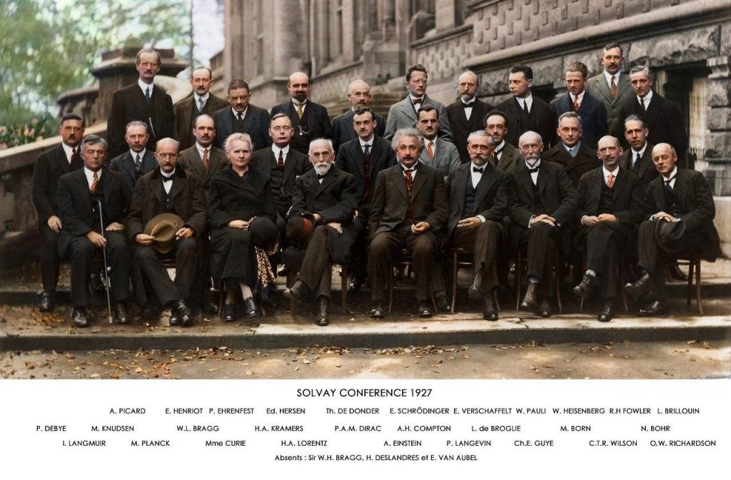 Photo commune des participants au cinquième congrès Solvay.