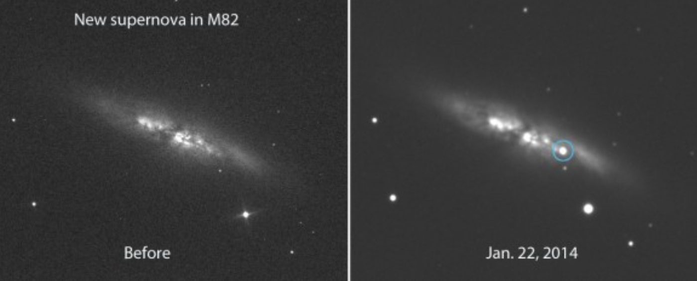 Supernova SN 2014J dans la galaxie du Cigare