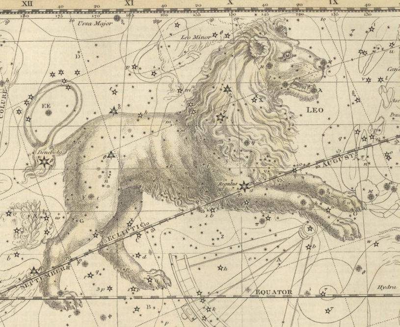 Image du Lion tirée d'un ancien atlas du ciel