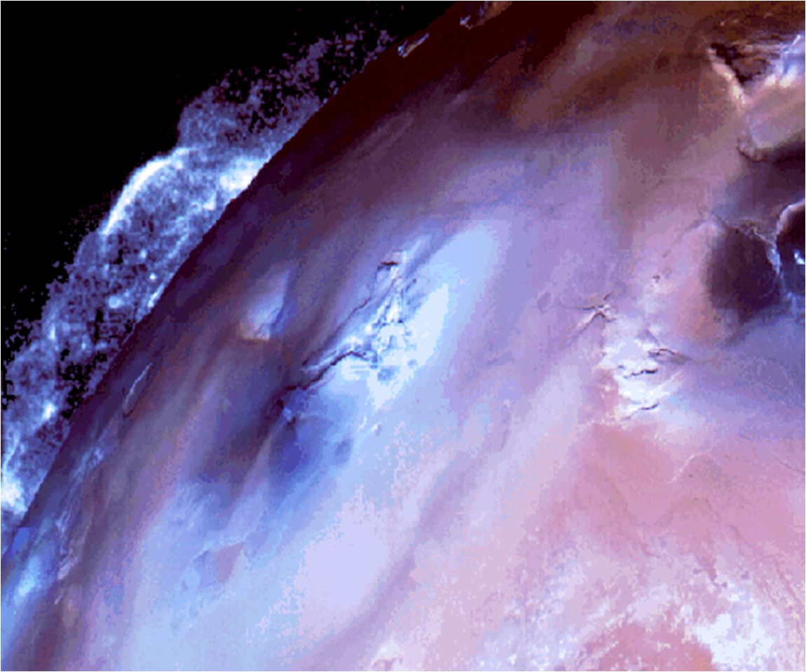 Eruption sur Io, image Voyager.