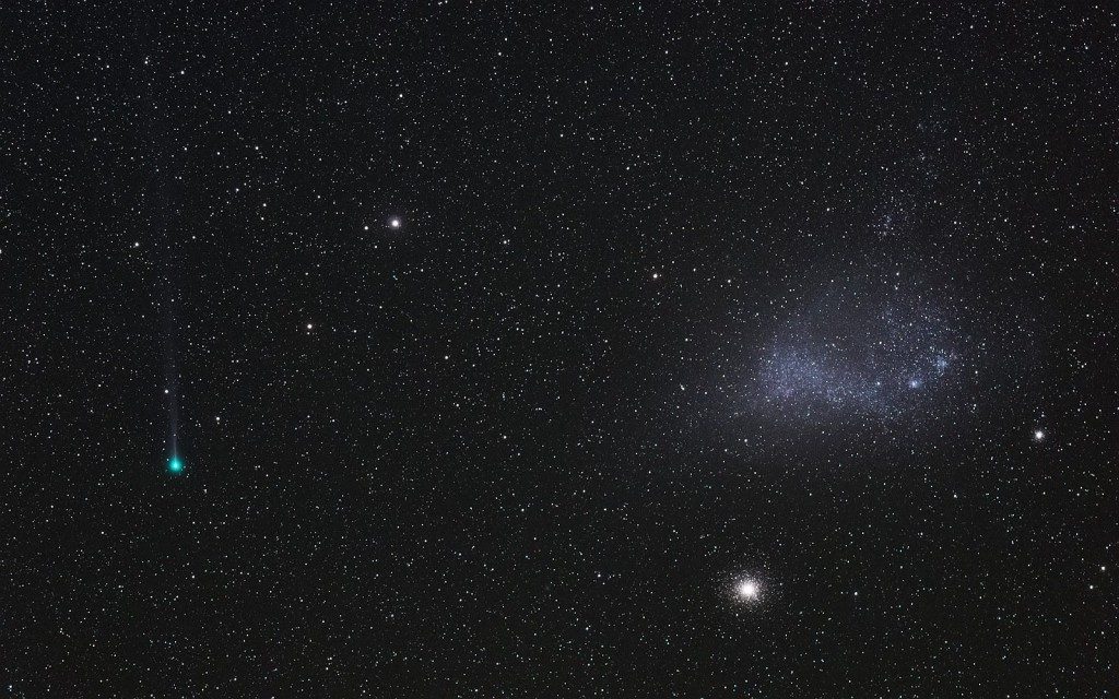 La comète Lemmon et le petit nuage de Magellan.