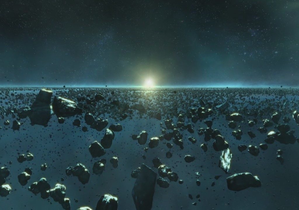 Ceintures d'astéroïdes dans le système Epsilon Eridanus