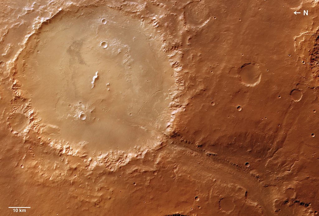 Cratère Holden, image ESA