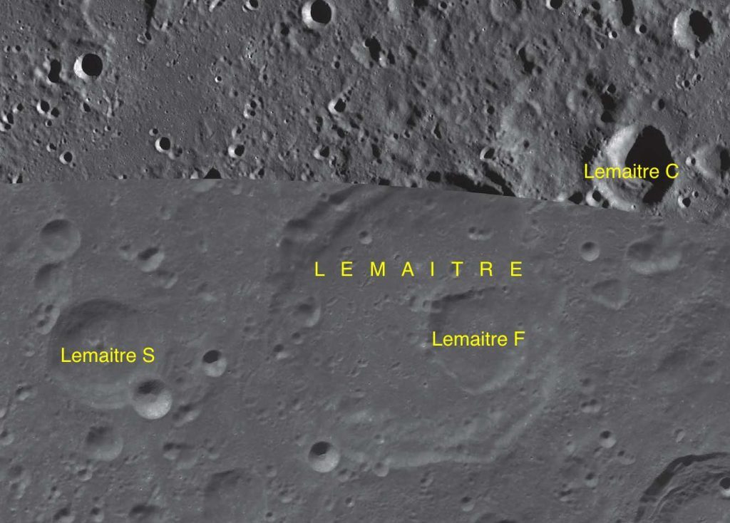 Cratère Lemaître sur la face visible de la Lune