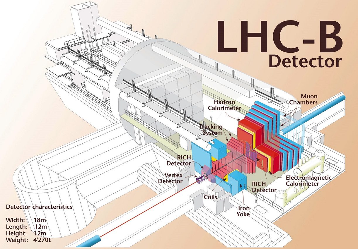 Schéma du détecteur LHCb et de ses principaux composants