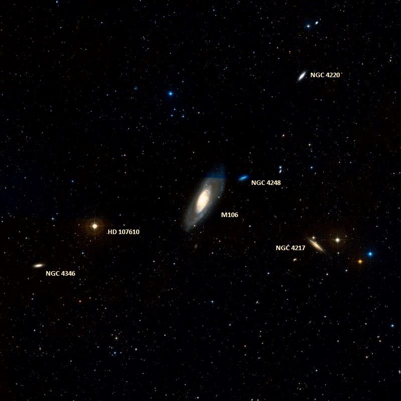Galaxie Messier 106 et ses voisines