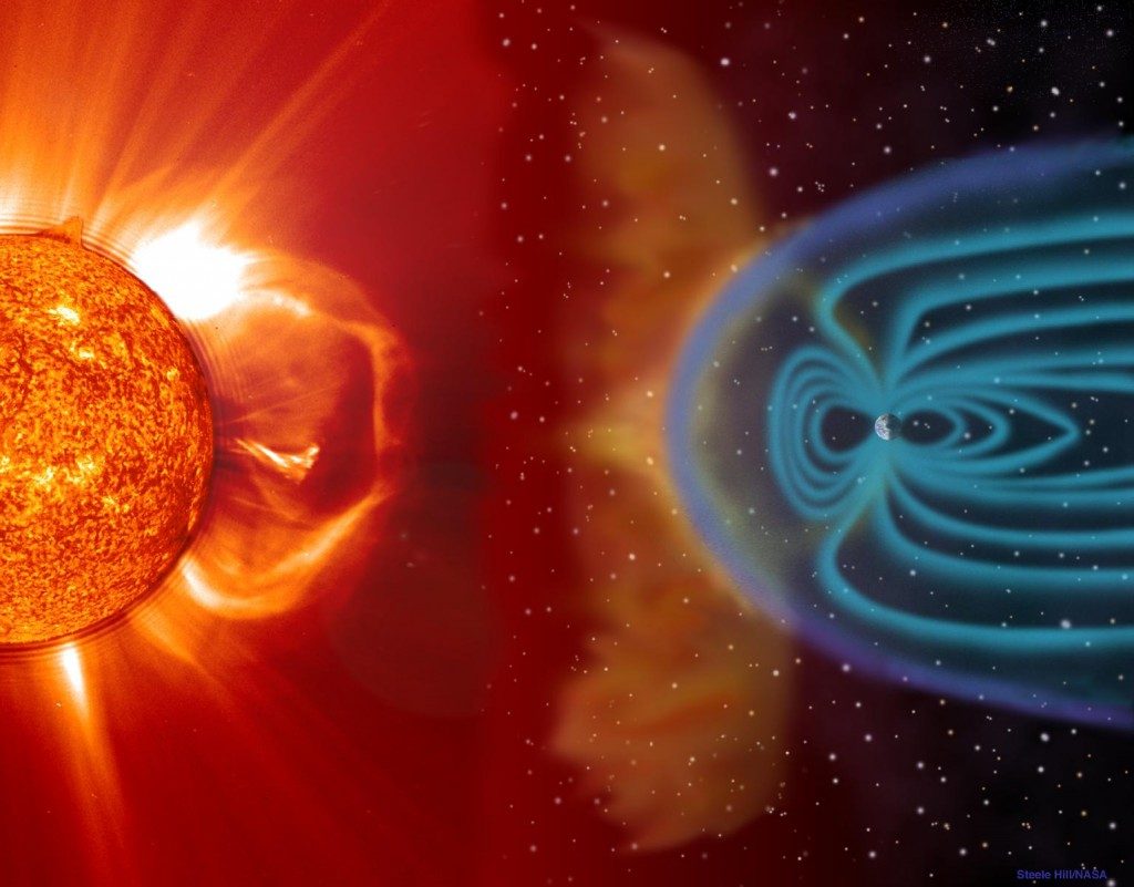 Le champ magnétique terrestre protège la planète du vent solaire. Les satellites ne disposent pas d'une défense aussi puissante