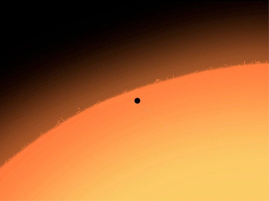 Mercury against the background of the Sun. ESO telescope