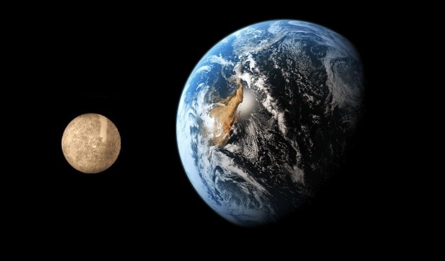 Mercure comparé à la Terre