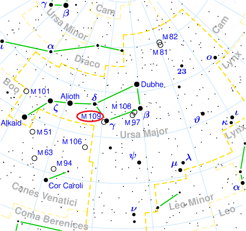 Galaxie Messier 109 dans la constellation de la Grande Ourse