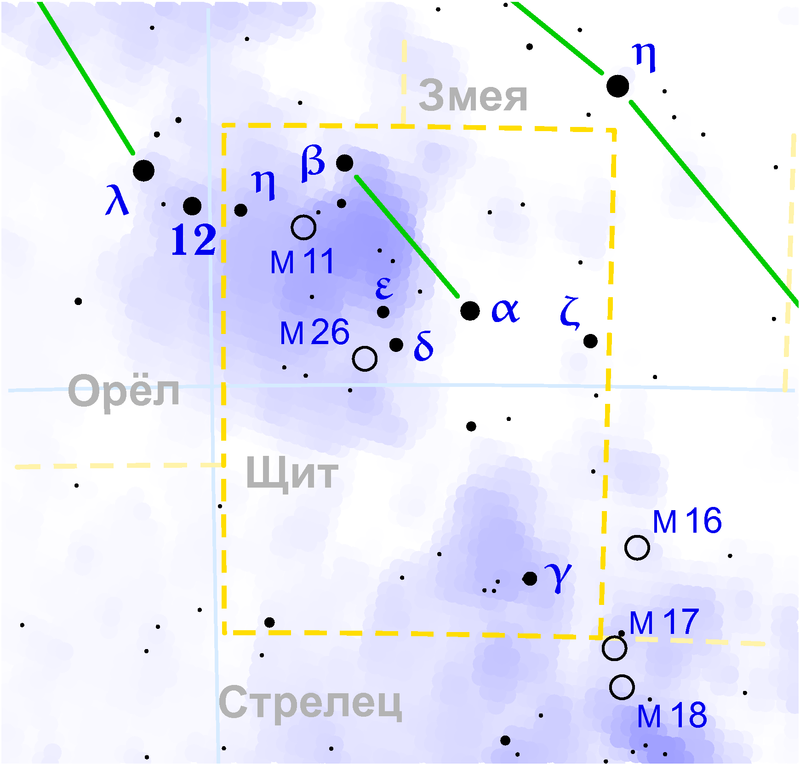 L'amas M26 dans la constellation du Bouclier
