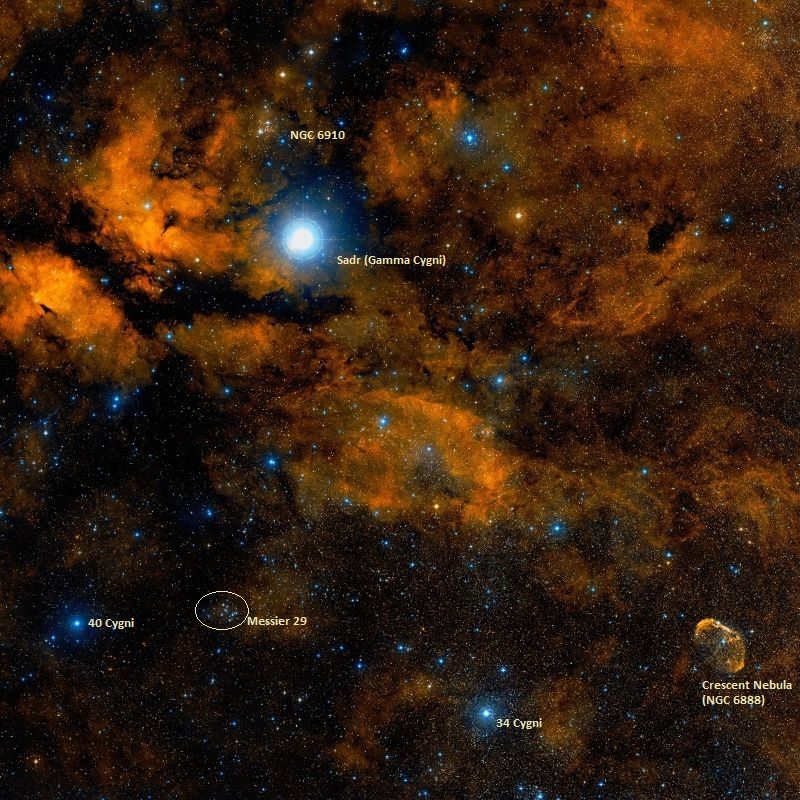 L'amas de Messier 29 et ses voisins