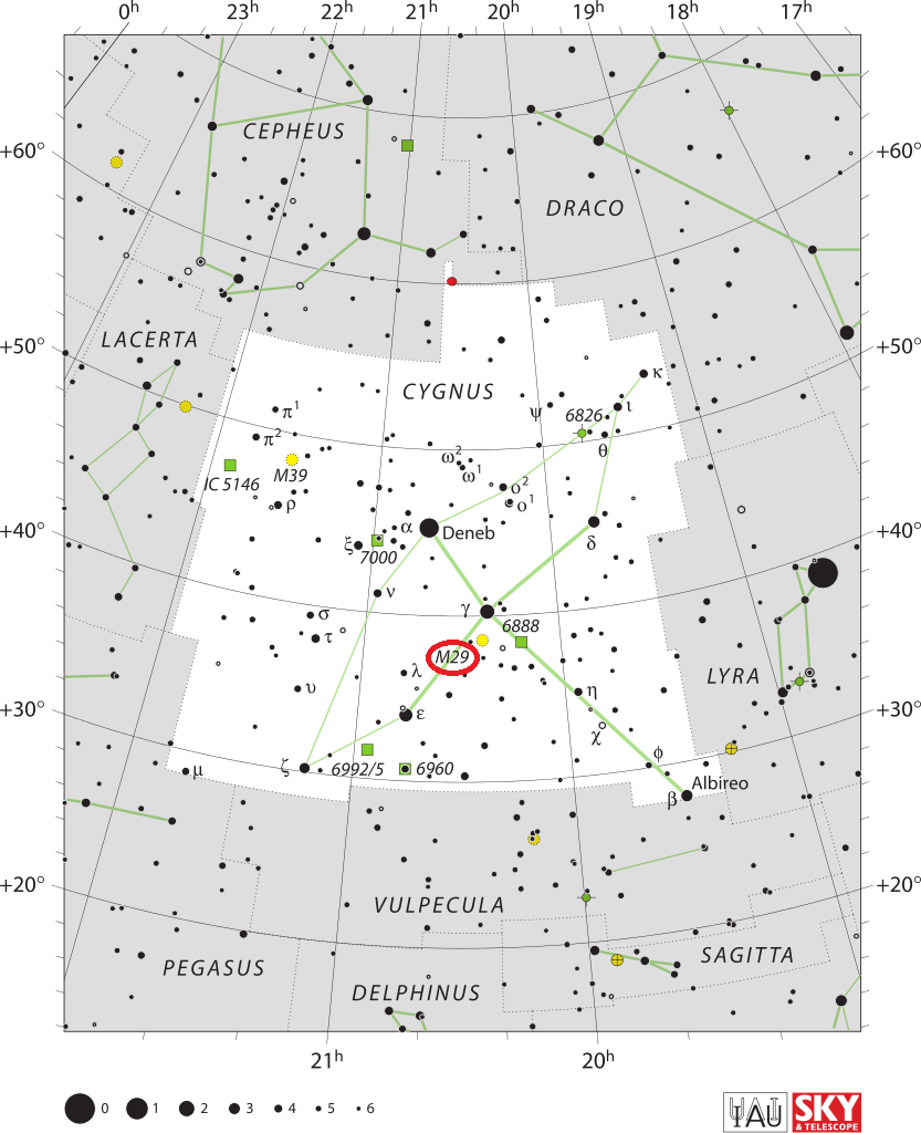 L'amas de Messier 29