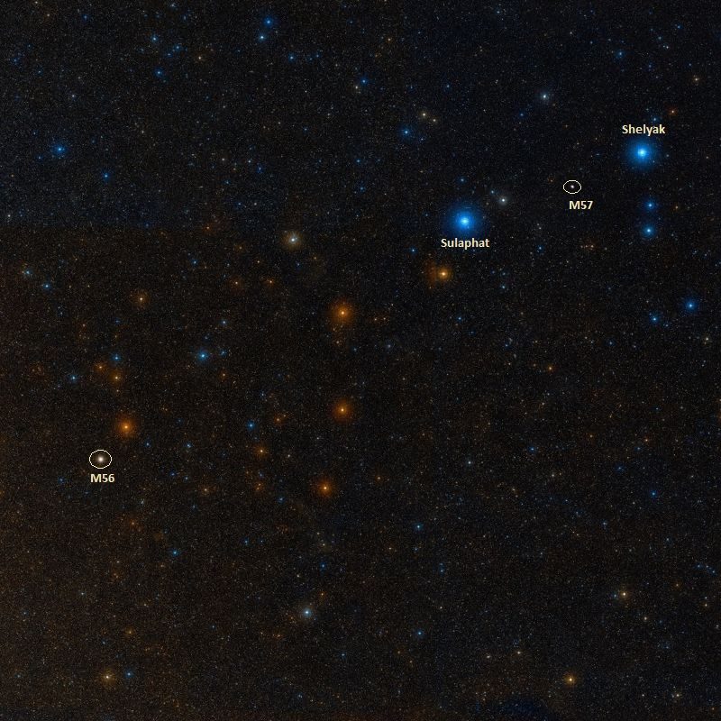 Nébuleuse annulaire M57 et objets proches