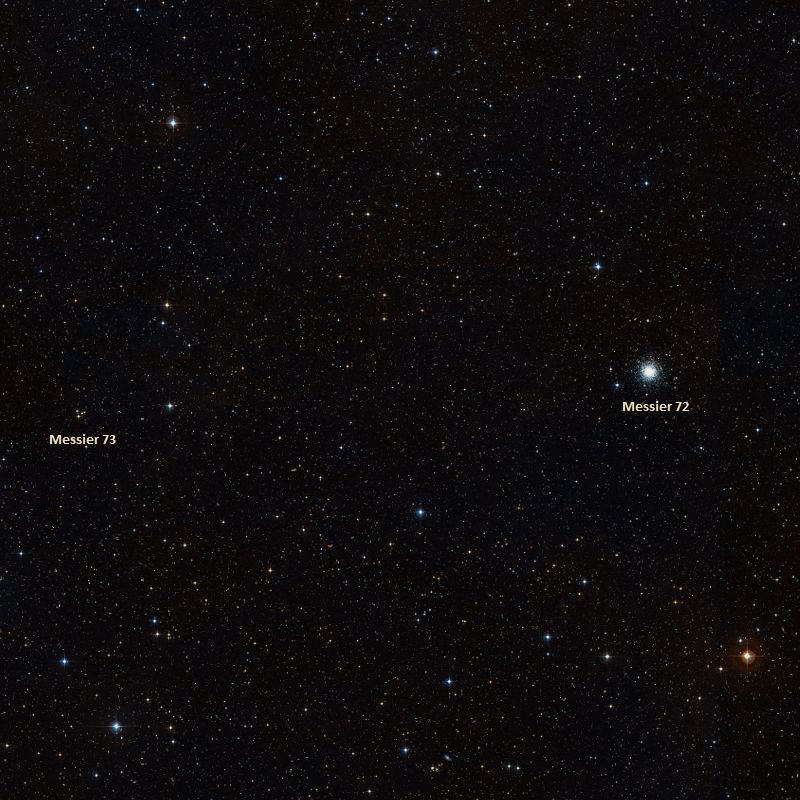 L'amas globulaire M72 et l'amas dispersé M73