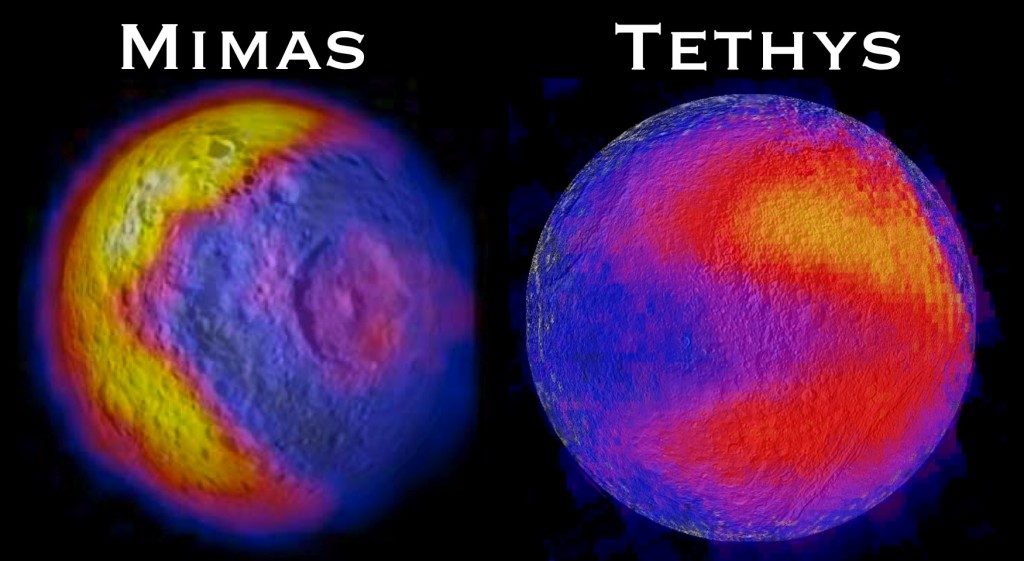 Cartes thermiques de Mimas et Tethys