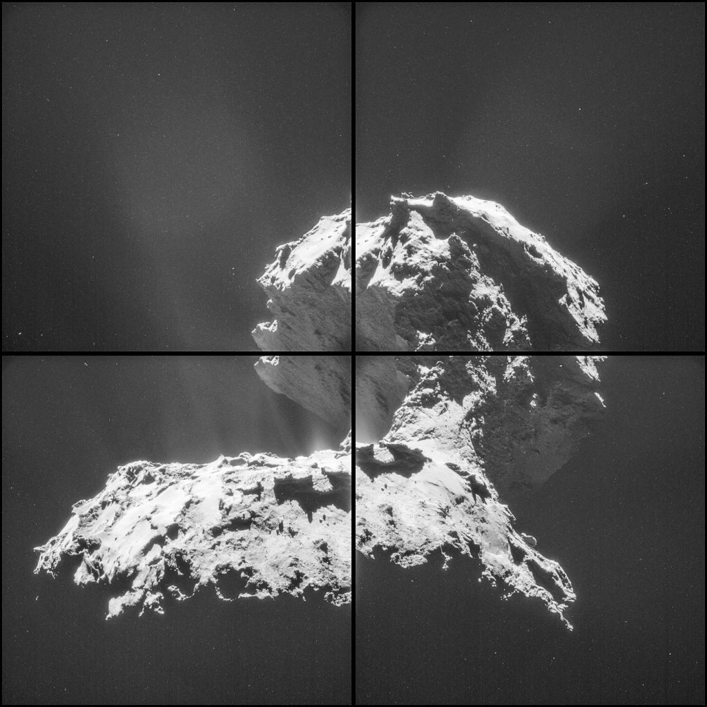 Mosaïque de la comète depuis Rosetta compilée à partir de 4 images