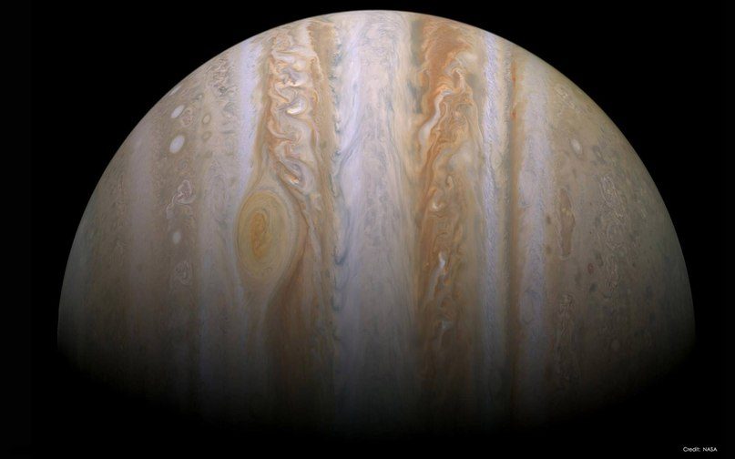 Mosaïque de Jupiter composée de 27 images.