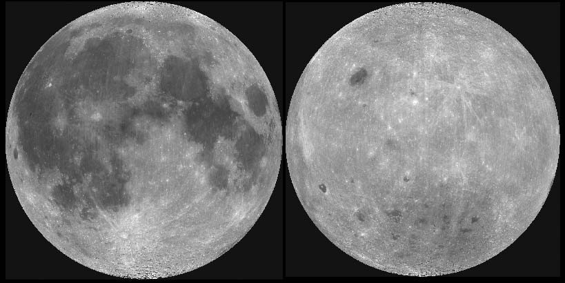 Les deux hémisphères de la Lune.