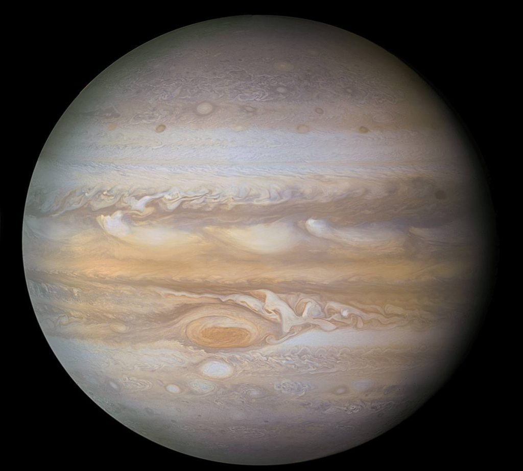Jupiter, traitement des images de Voyager 1 par Roberto Colombari.
