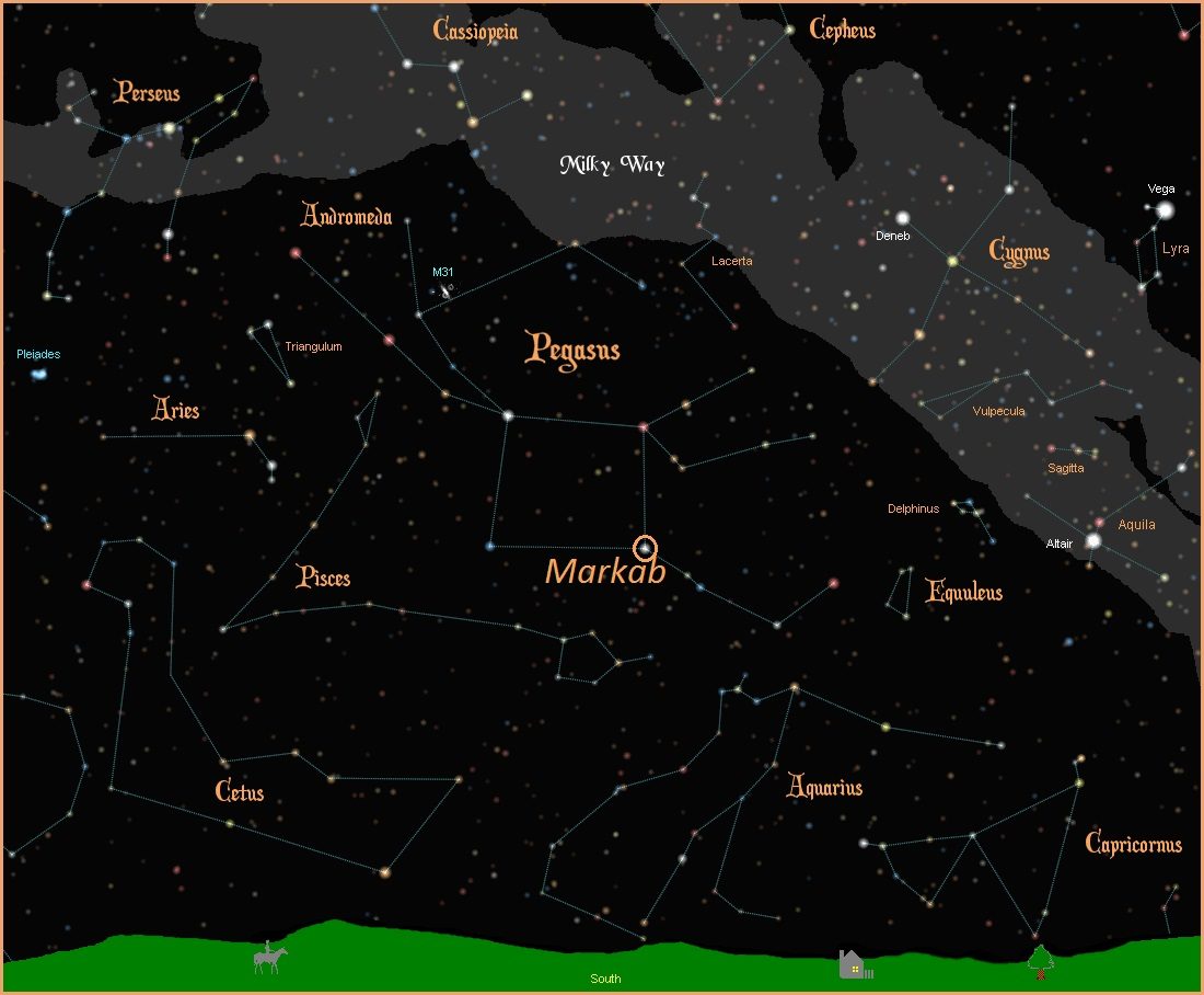 Position de l'étoile et de la constellation dans le ciel austral
