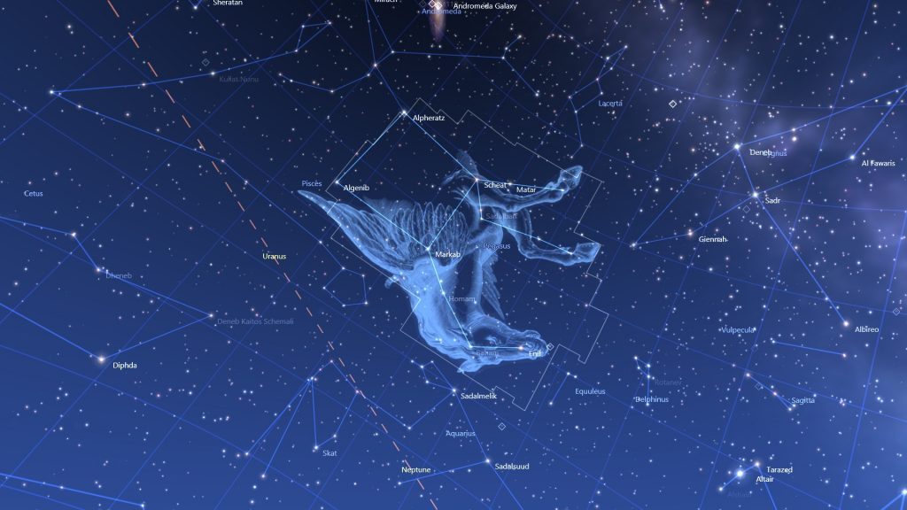 La constellation de Pégase et les autres constellations