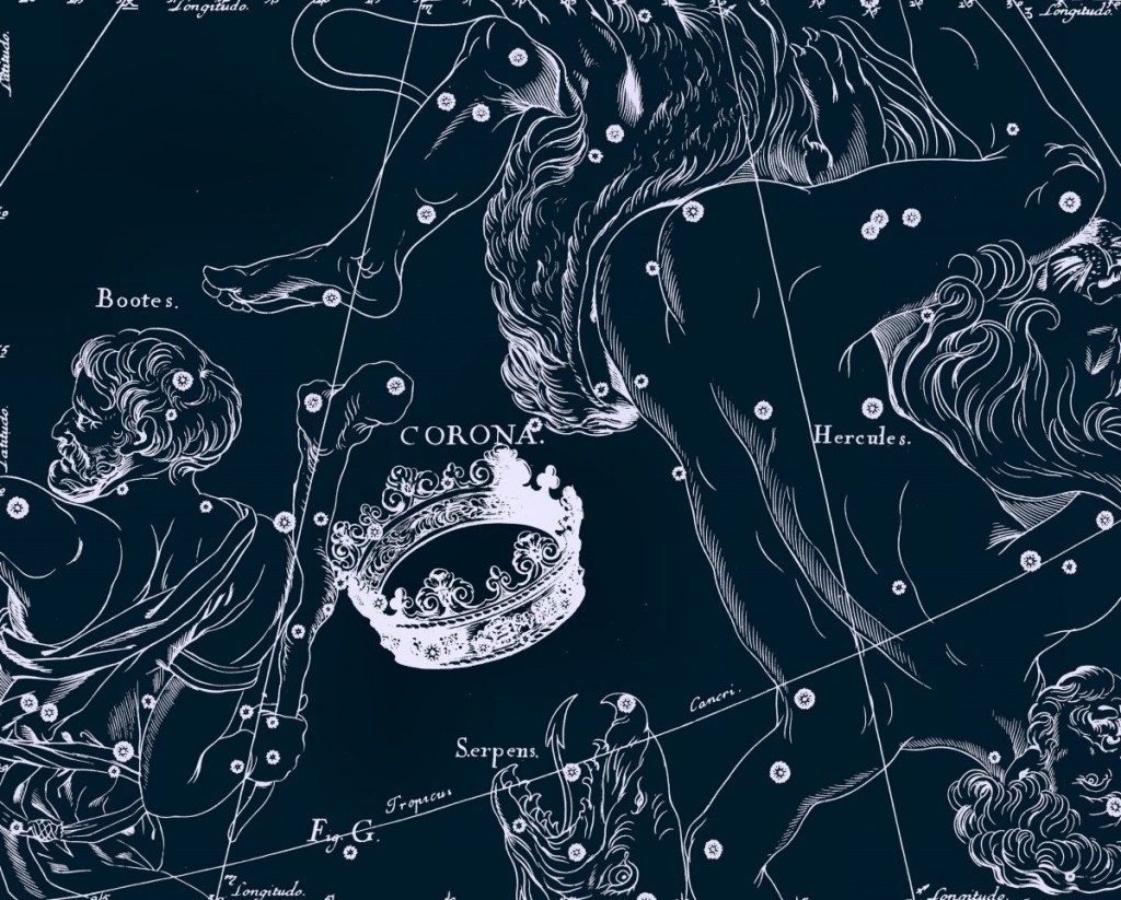Couronne septentrionale, dessin de Jan Hevelius tiré de son atlas des constellations