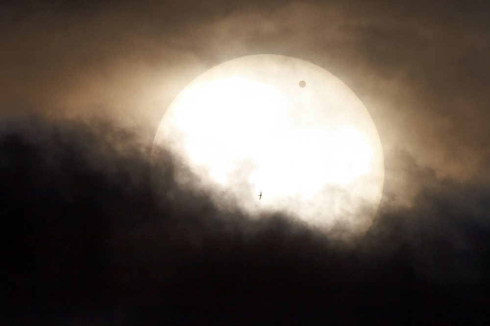 Image du Soleil à travers un filtre de lumière noire