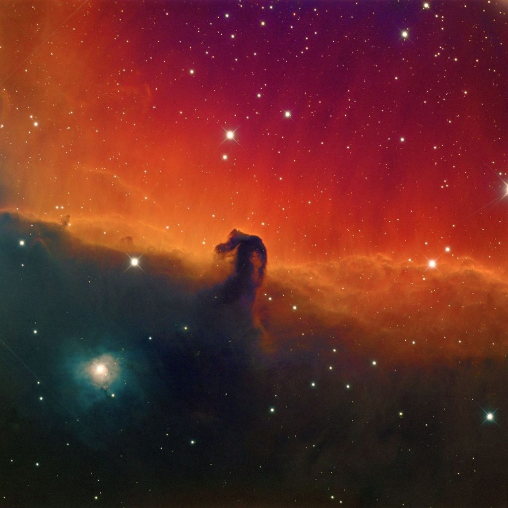 Image de la nébuleuse de la tête de cheval avec une exposition totale de 38 heures