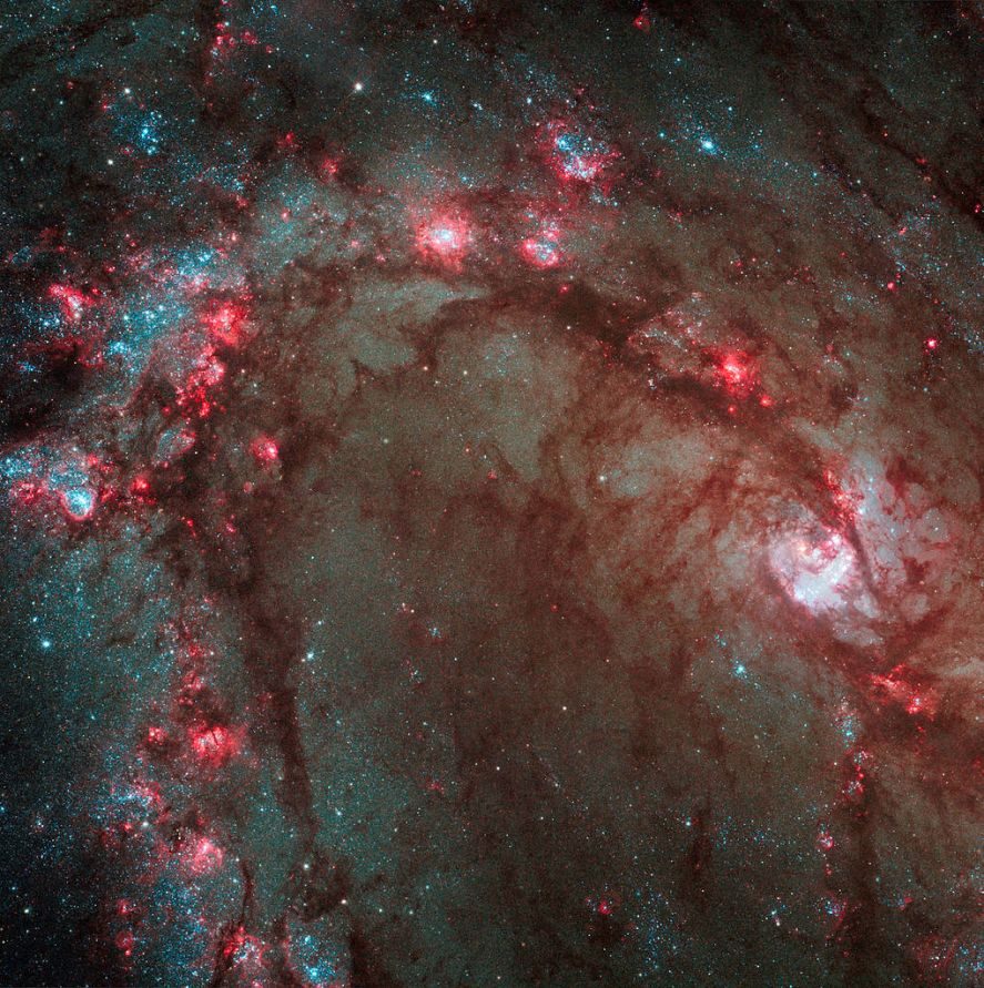Une zone de formation active d'étoiles près du noyau galactique.