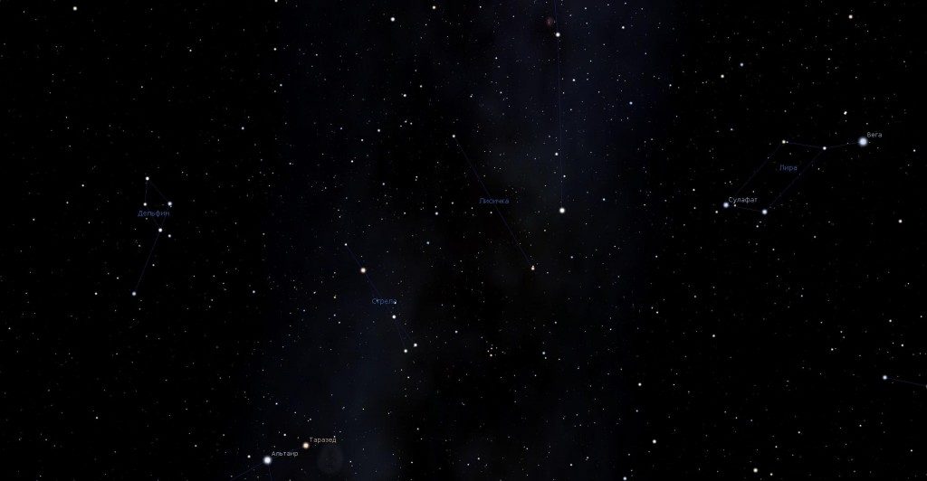 Constellation Foxy, vue dans le programme du planétarium Stellarium