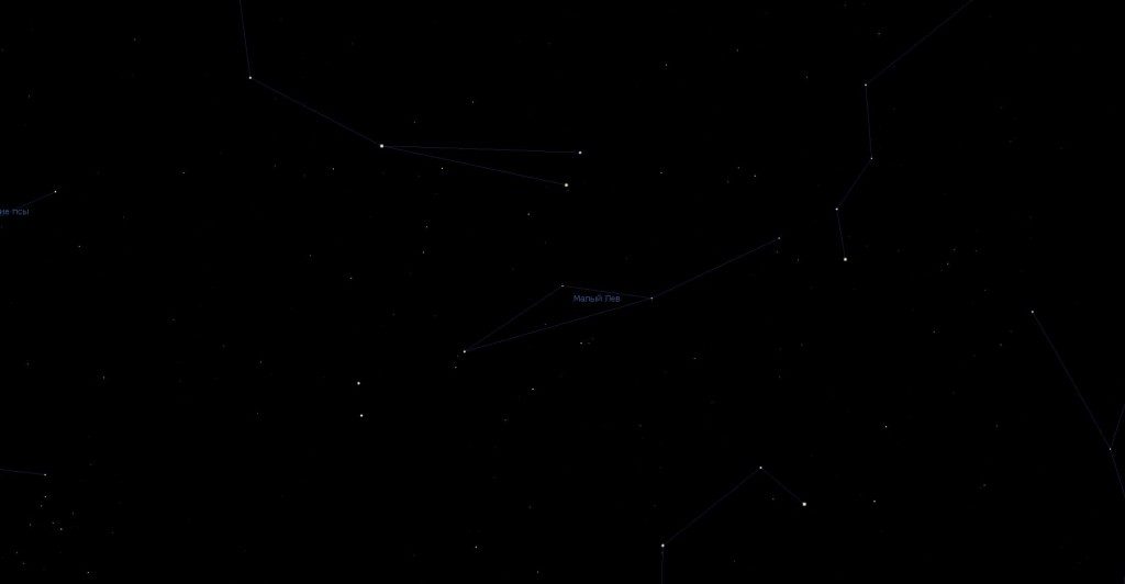 Constellation du Lion mineur, vue dans le programme du planétarium Stellarium
