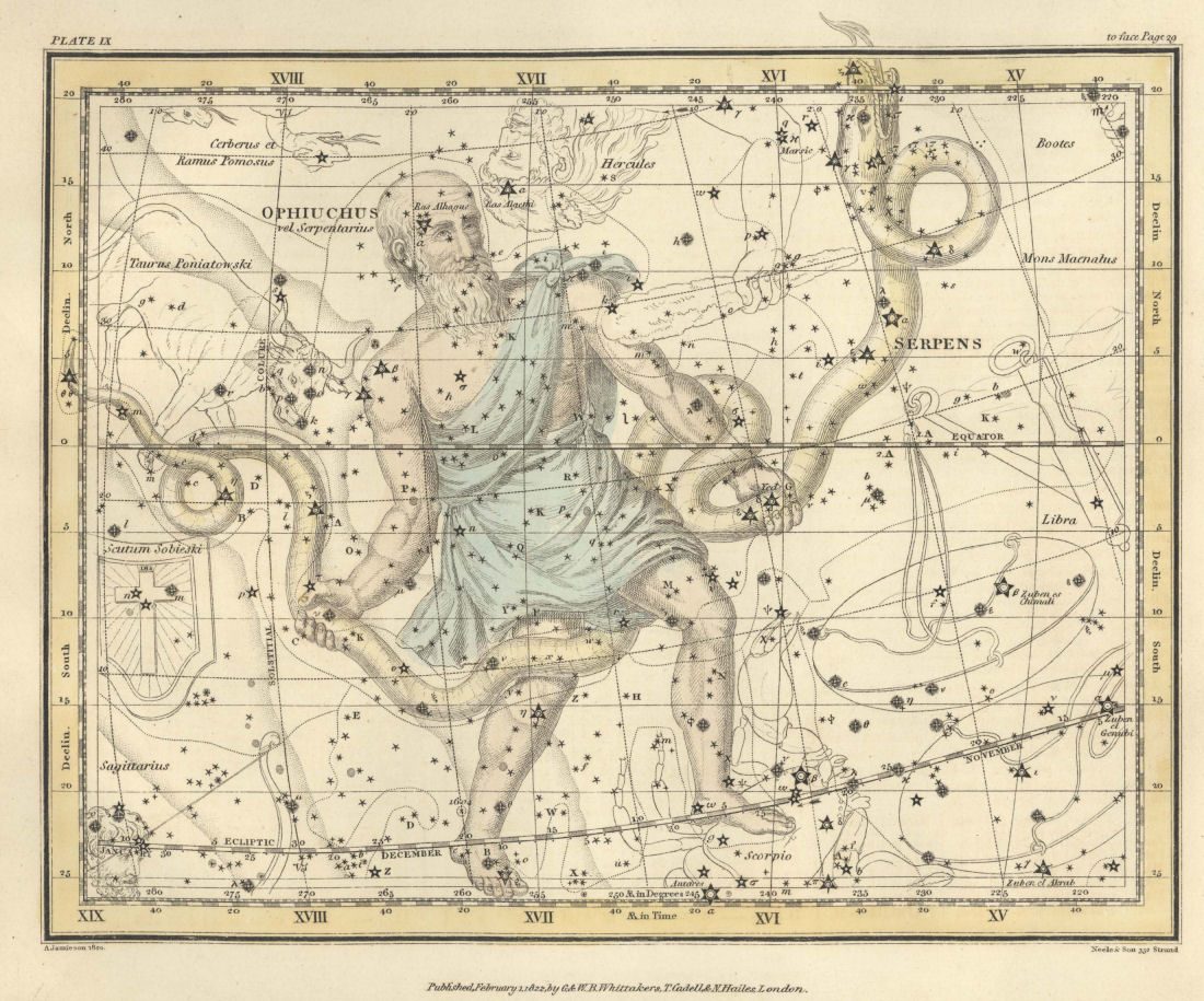 Image de la constellation tirée d'un ancien atlas du ciel