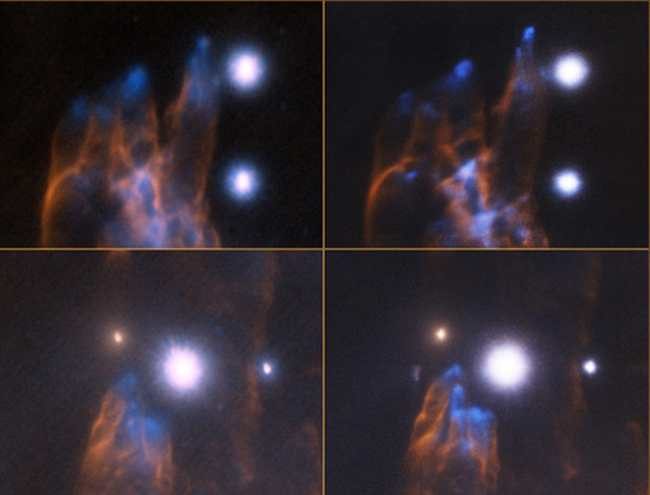 Comparaison d'images de la nébuleuse d'Orion