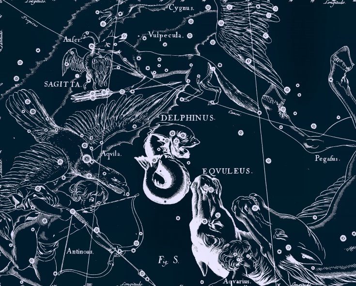 Flèche, dessin de Jan Hevelius tiré de son atlas des constellations