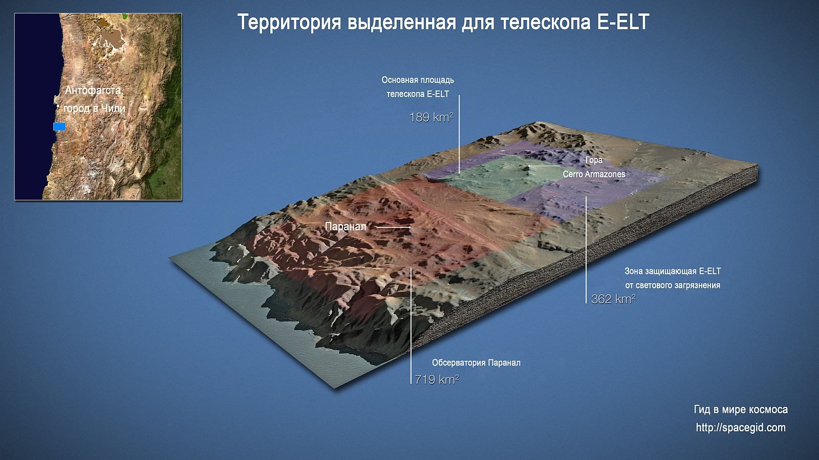 La zone allouée à l'E-ELT.