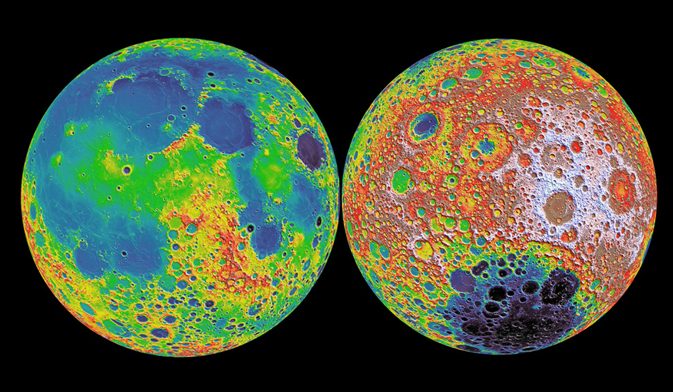 Carte topographique de la Lune
