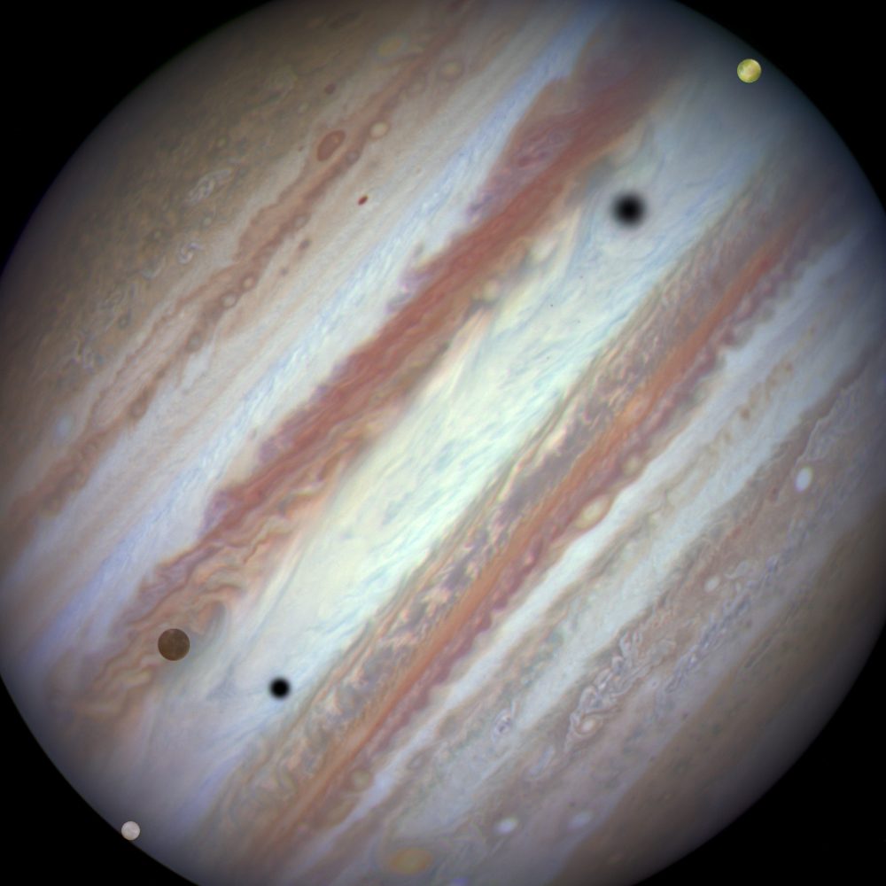 Transit des satellites sur le disque de Jupiter