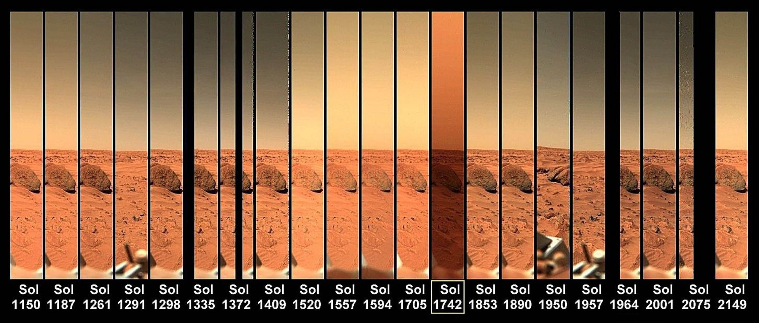 La couleur du ciel martien depuis le module d'atterrissage Viking Lander 1.