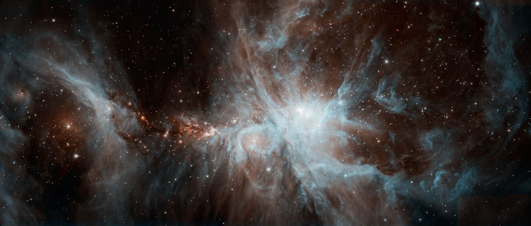 Nébuleuse d'Orion dans le télescope Spitzer