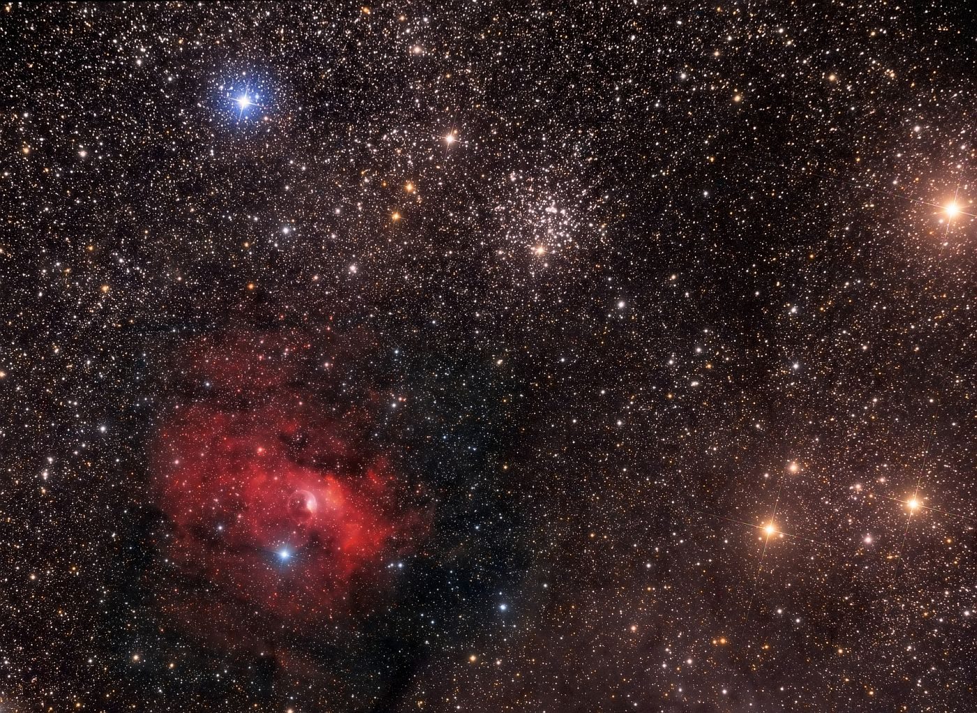 La nébuleuse de la bulle, également appelée NGC 7635 et M52.