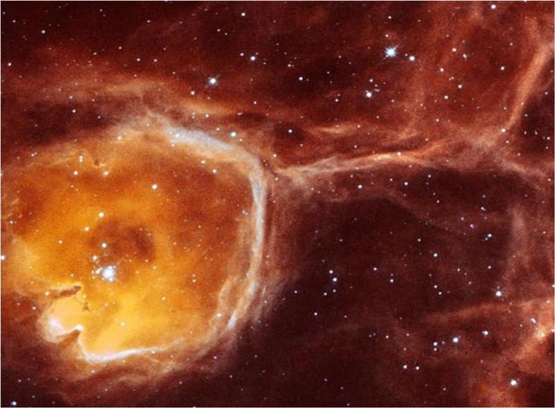 Une nébuleuse dans le Grand Nuage de Magellan créée par des vents stellaires.